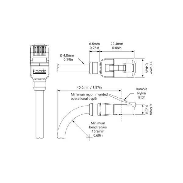 PRS Series Slim Profile CAT6A U/FTP Network Patch Cable