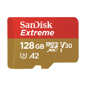 SanDisk Extreme microSDXC for Action Cams and Drones + SD Adapter V30 UHS-I U3